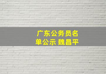 广东公务员名单公示 魏昌平